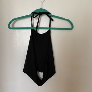 Black Halter crop top